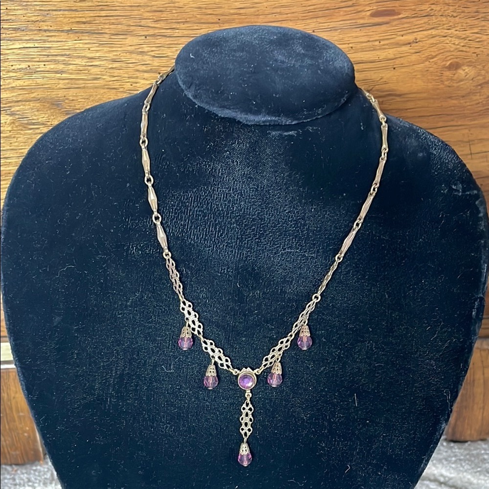 Elegant Gold and‎ Purple Necklace